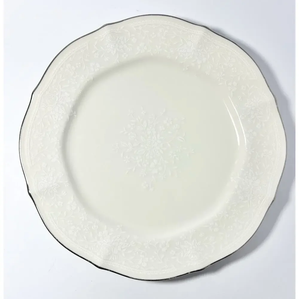 Noritake “Chandon, Platinum” Set of 8 Bone China Salad Plates 8 3/8”